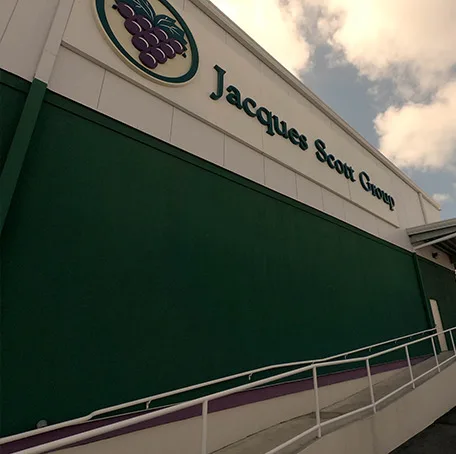 The Jacques Scott warehouse building on Shedden Road, Grand Cayman