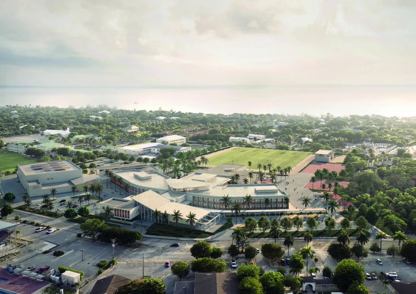 The John Gray High School campus buildings in George Town